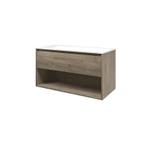 Wastafel polystone Elegant 100x46x2 | Onderkast 1 lade met, Verzenden, Nieuw, Wastafelkast