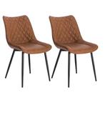 Set van 2 Eetkamerstoelen – Kunstleer, Rugleuning en Metaal, Verzenden, Nieuw