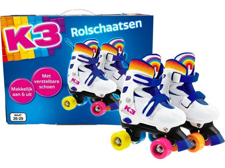 K3 Rolschaatsen - Verstelbaar in 4 maten - Maat 26/29 - Met, Kinderen en Baby's, Speelgoed | Overig, Zo goed als nieuw, Verzenden