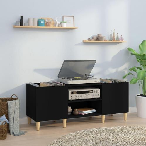 vidaXL Platenkast 121x38x48 cm bewerkt hout zwart, Huis en Inrichting, Kasten | Overige, Nieuw, Verzenden