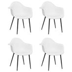 Witte Design Eetkamerstoelen 4 st - Tweedekansje - OP=OP!, Huis en Inrichting, Ophalen of Verzenden, Nieuw, Wit, Vier