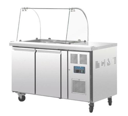 Polar Gekoelde Saladette met Glazen Opzetvitrine 2-deurs, Zakelijke goederen, Horeca | Keukenapparatuur, Verzenden