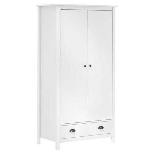 vidaXL Kledingkast Hill 2 deuren 89x50x170 cm massief, Huis en Inrichting, Kasten | Kledingkasten, Nieuw, Verzenden