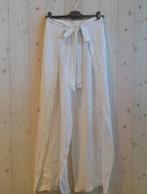 Linnen broek met zij stukken - elastische talie - strikje -, Nieuw