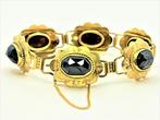 Armband - 14 karaat Geel goud Granaat - Armband granaten, Sieraden, Tassen en Uiterlijk, Antieke sieraden