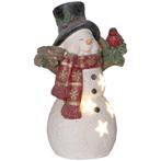 Kerstdecoratie, Sneeuwman Met Vogel, 4 Warmwitte LEDs, Op B, Diversen, Kerst, Verzenden, Nieuw