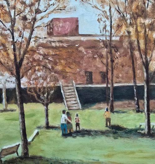 Spaanse school (XX) - Paseo bajo los árboles, Antiek en Kunst, Kunst | Schilderijen | Klassiek