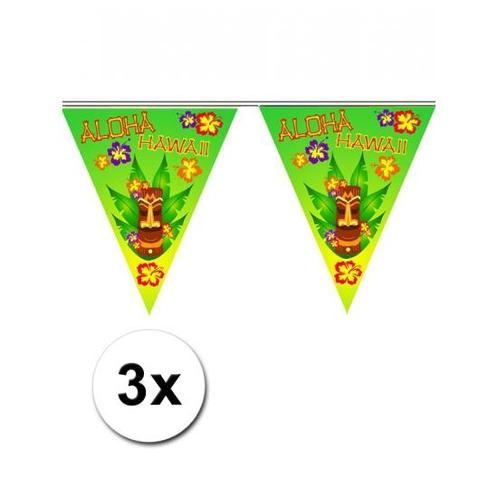 3x Aloha vlaggenlijn hawaii 5 meter - Hawaii versiering, Hobby en Vrije tijd, Feestartikelen, Ophalen of Verzenden