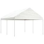 vidaXL Prieel met dak 4,46x4,08x3,22 m polyetheen wit, Tuin en Terras, Verzenden, Nieuw