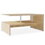 vidaXL Salontafel 90x59x42 cm bewerkt hout eikenkleurig, 50 tot 100 cm, Verzenden, Nieuw, 50 tot 100 cm