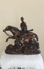 sculptuur, Cattle thief on horseback - 15 kg - 38 cm -
