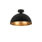 Industriële plafondlamp zwart met goud 35 cm - Magna, Nieuw, Overige stijlen