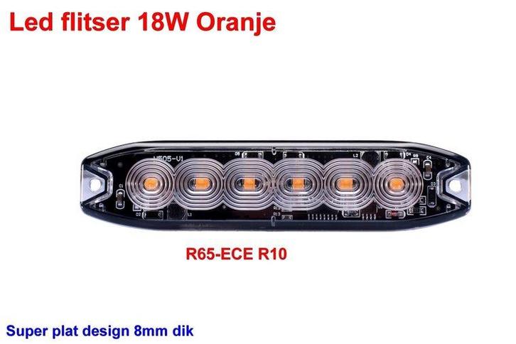 Led flitser 18W Oranje R65-ECE R10 Slim, Auto diversen, Auto-accessoires, Verzenden