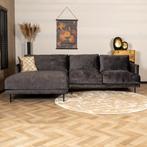 40% Korting: Velvet hoekbank Denver antraciet links, Huis en Inrichting, Ophalen, Zo goed als nieuw, Stof, Velvet chique