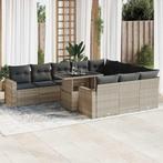 vidaXL 11-delige Loungeset met kussens poly rattan, Tuin en Terras, Tuinsets en Loungesets, Verzenden, Nieuw, Rotan, Loungeset