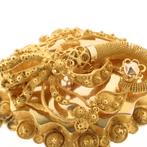 Gouden broche van filigrain techniek | Vintage/antiek, Ophalen of Verzenden, Gebruikt, Overige kleuren, Goud