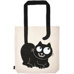 Tas Ed the Cat - Groot - Wit - Katoen - 39x42cm NIEUW, Sieraden, Tassen en Uiterlijk, Tassen | Schoudertassen, Ophalen of Verzenden