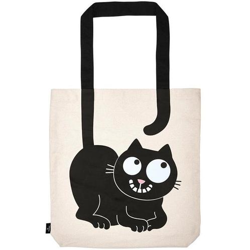 Tas Ed the Cat - Groot - Wit - Katoen - 39x42cm NIEUW, Sieraden, Tassen en Uiterlijk, Tassen | Schoudertassen, Nieuw, Ophalen of Verzenden