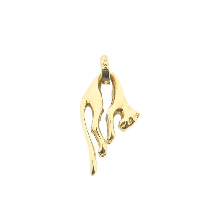 Gouden hanger van een panter (sieraad, panter hanger), Sieraden, Tassen en Uiterlijk, Bedels, Gebruikt, Overige merken, Goud, Ophalen of Verzenden