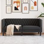 vidaXL Tweezitsbank Chesterfield-stijl kunstleer zwart, Huis en Inrichting, Banken | Bankstellen, Verzenden, Nieuw, Tweepersoons