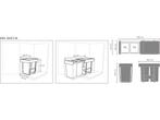 Brabantia Sort & Go Inbouw Prullenbak - 2 x 15 liter - Jade, Verzenden, Zo goed als nieuw