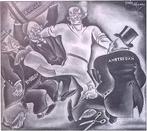 Staking getoont als vechtpartij op spotprent (lijst optie), Verzenden