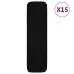 vidaXL Trapmatten 15 st anti-slip rechthoekig 75x20 cm zwart, Verzenden, Nieuw