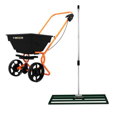 Roterende Strooiwagen & 100 cm Gazon Leveling Hark – Groen, Tuin en Terras, Hand-tuingereedschap, Verzenden