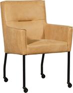 Cognac leren moderne eetkamerstoel - Kenia Leer Cognac (cogn, Huis en Inrichting, Stoelen, Overige kleuren, Nieuw, Leer, Ophalen of Verzenden