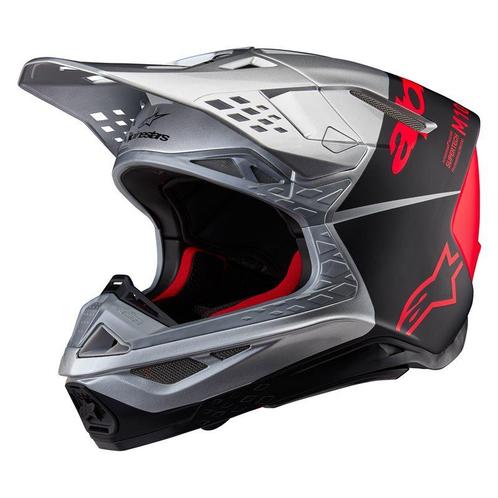 Alpinestars Supertech S-M10 Flood Helmet Ece 22.06 Silver, Motoren, Kleding | Motorhelmen, Offroadhelm, Heren, XXL, Nieuw met kaartje