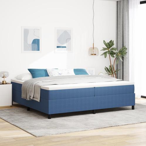 vidaXL Boxspring Bed Blauw 200x200 cm Corduroy Stof, Huis en Inrichting, Slaapkamer | Bedden, Overige maten, 200 cm, Blauw, Tweepersoons