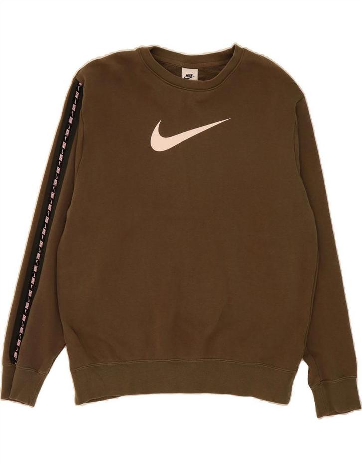 NIKE Mens Graphic Sweatshirt Jumper Medium Khaki Colourblock, Kleding | Heren, Truien en Vesten, Verzenden