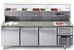 Pizzawerkbank met graniet werkblad 204x80x104 cm Afinox, Verzenden, Nieuw in verpakking