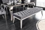 Design bank CASTLE DELUXE 165cm grijs fluweel zilver, Ophalen of Verzenden, Nieuw