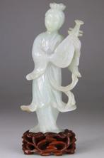 Kwanyin, personage muzikante en jadeiet - Jade, Jadeite Vert