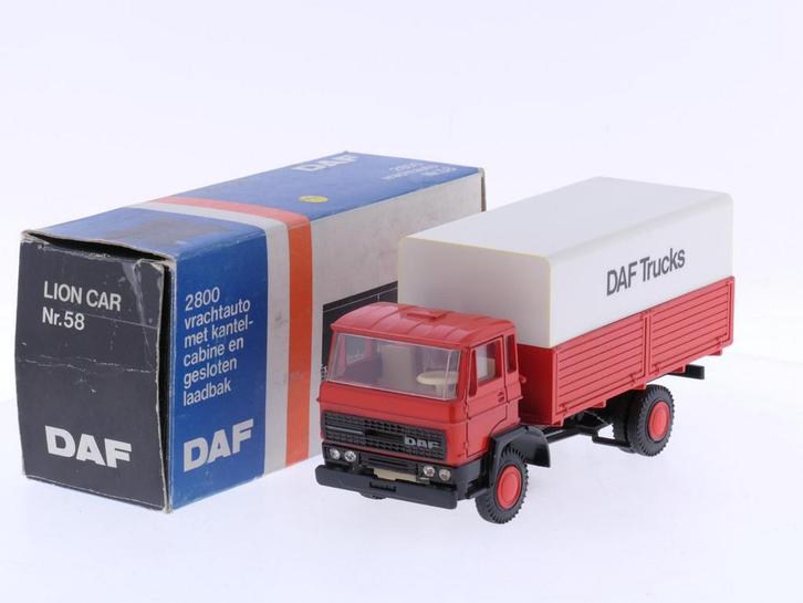 Schaal 1:50 Lion Car Nr.58 Daf 2800 enkelassige Bakwagen..., Hobby en Vrije tijd, Modelauto's | 1:50, Gebruikt, Ophalen of Verzenden
