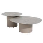 Sofie lounge tuintafels set van 2 keramisch blad latte 4, Tuin en Terras, Ophalen of Verzenden, Nieuw