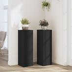 vidaXL Plantenstandaards 2 st 25x25x80 cm bewerkt hout zwart, Verzenden, Nieuw