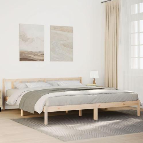 vidaXL Bedframe extra lang zonder matras massief grenenhout, Huis en Inrichting, Slaapkamer | Bedden, Bruin, Nieuw, Hout, Tweepersoons
