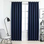 vidaXL Gordijnen verduisterend met haken 2 st 140x175 cm, Huis en Inrichting, Stoffering | Gordijnen en Lamellen, Verzenden, Nieuw