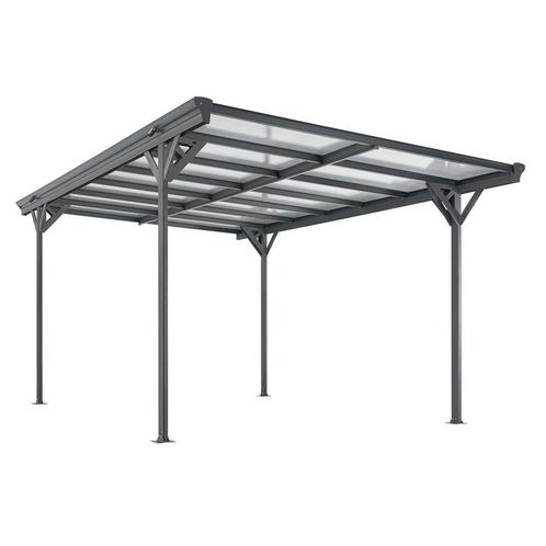 Carport / Terrasdak - Platdak - 5 x 3 m - Donkergrijs, Tuin en Terras, Overkappingen, Nieuw, Verzenden