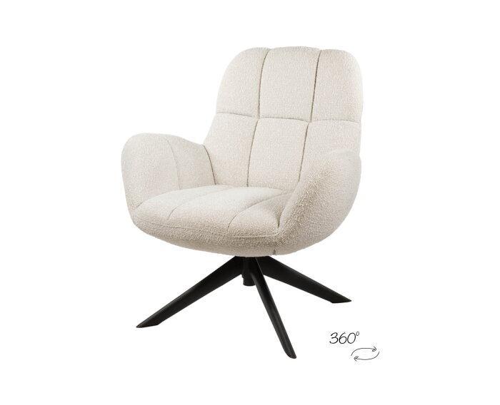 Fauteuil Elvis draaibaar Monet - Pearl, Huis en Inrichting, Fauteuils, Nieuw, Ophalen of Verzenden