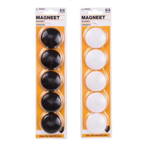 Benson Ronde magneten - set van 5 - Ø 40 mm - kleurenmix..., Zakelijke goederen, Kantoor en Winkelinrichting | Kantoorartikelen