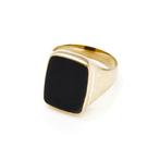 Ring - 14 karaat Geel goud Onyx, Nieuw