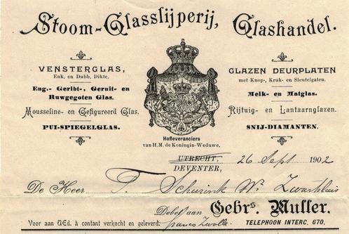 Glasfabrieken en glashandels: oude rekeningen en aandelen, Postzegels en Munten, Aandelen en Waardepapieren, Overige typen, Voor 1920
