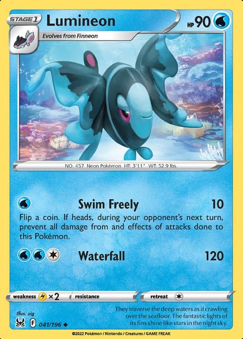 Lumineon 041/196 Reverse Holo Lost Origin, Hobby en Vrije tijd, Verzamelkaartspellen | Pokémon, Losse kaart, Nieuw, Foil, Ophalen of Verzenden