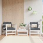 vidaXL Tuinstoelen met kussens 2 st massief grenenhout wit, Verzenden, Nieuw, Tuinset