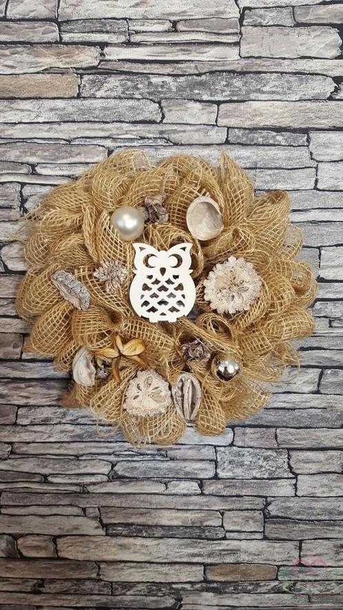 Pakket Jutekrans met O. a. Uiltje Jutekrans, Huis en Inrichting, Woonaccessoires | Kunstplanten en Kunstbloemen, Nieuw, Ophalen of Verzenden