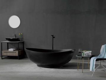 Veiling - Vrijstaand bad, solid surface, mat zwart beschikbaar voor biedingen
