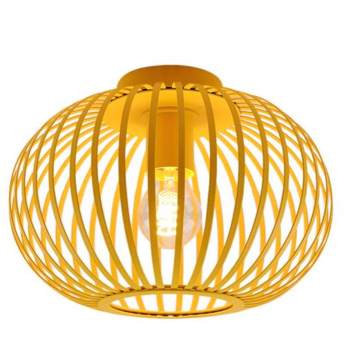 Industriële plafonnière geel, Lieve, Huis en Inrichting, Lampen | Plafondlampen, Nieuw, Metaal, Ophalen of Verzenden